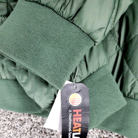 HeatLast Weatherproof Nylon Quilted Packable Bomber Jacket Olive Women's X Large - Picture 9 of 12